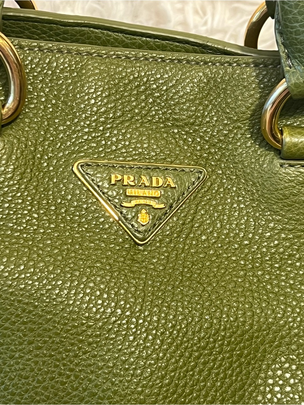 Authentic Prada Cedro Vitello Daino Leather Large Shopping Tote & Wallet. - Picture 11 of 17